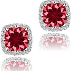 Elegant 10MM White Gold-Plated Cubic Zirconia Stud Earrings for Women